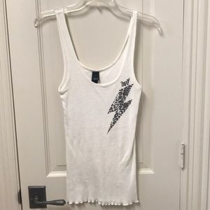 Obey white tank with lightning bolt